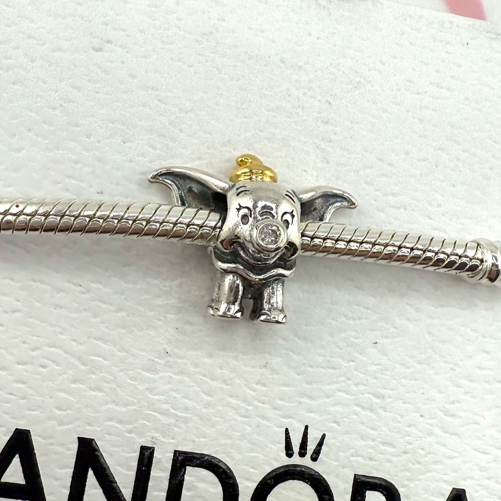 Pandora Silver and Gold Dumbo Elephant Bracelet Charm